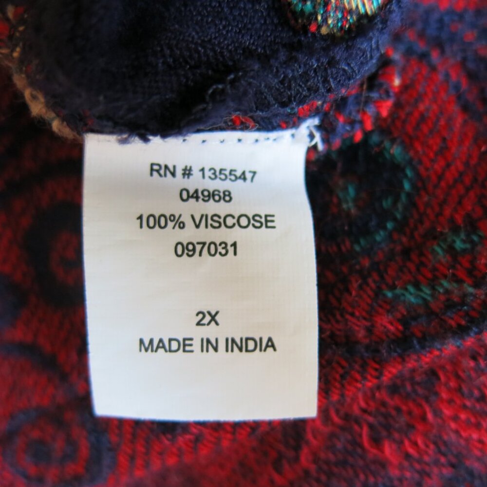 Time For Me Viscose Bohemian Floral Cardigan Kimono Top Size 2X( Fits Size S/M) - Picture 13 of 14